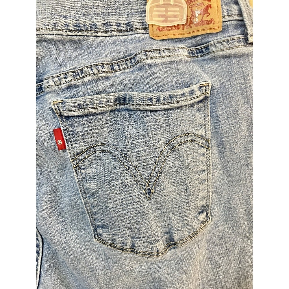 Levi's 505 Straight Leg Women's Size 14 Short W34 x L28.5 Light Wash Stretch - Picture 4 of 7